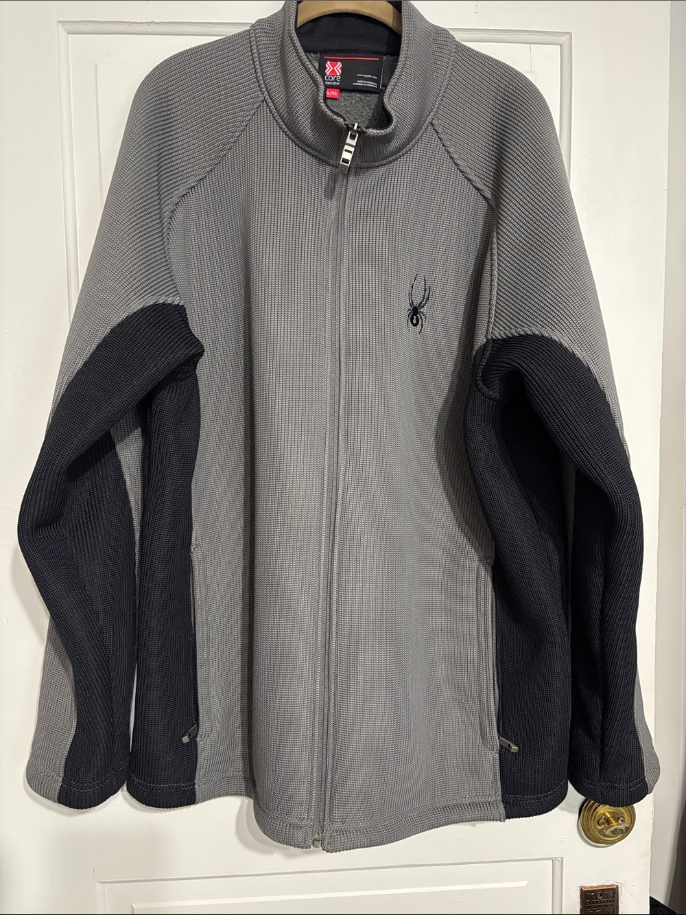 Spyder Gray and Black Full-Zip Performance Jacket